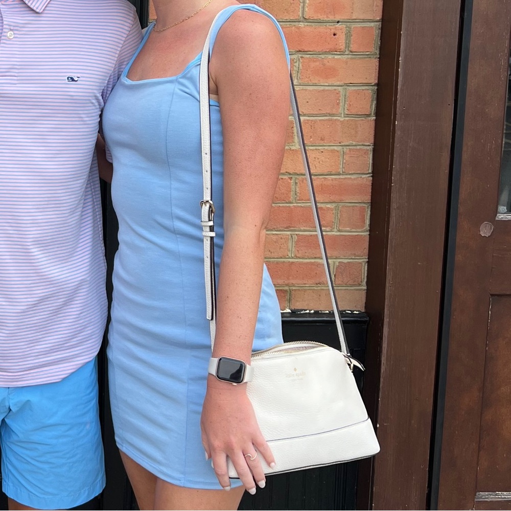 Blue tight dress